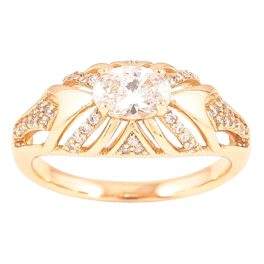 Кольцо Xuping Позолота 18K Узор с цирконием фото №1