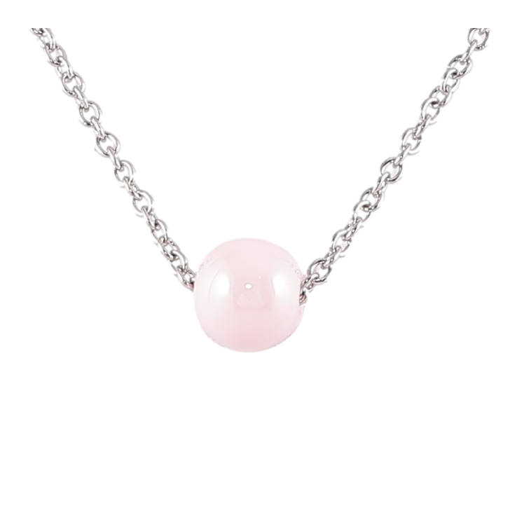 Підвіска на ланцюжку Xuping ТТМ Stainless Steel колір Родій Рожева керам. намистина, ø 8мм» дл. 43-47см х 1мм фото №10