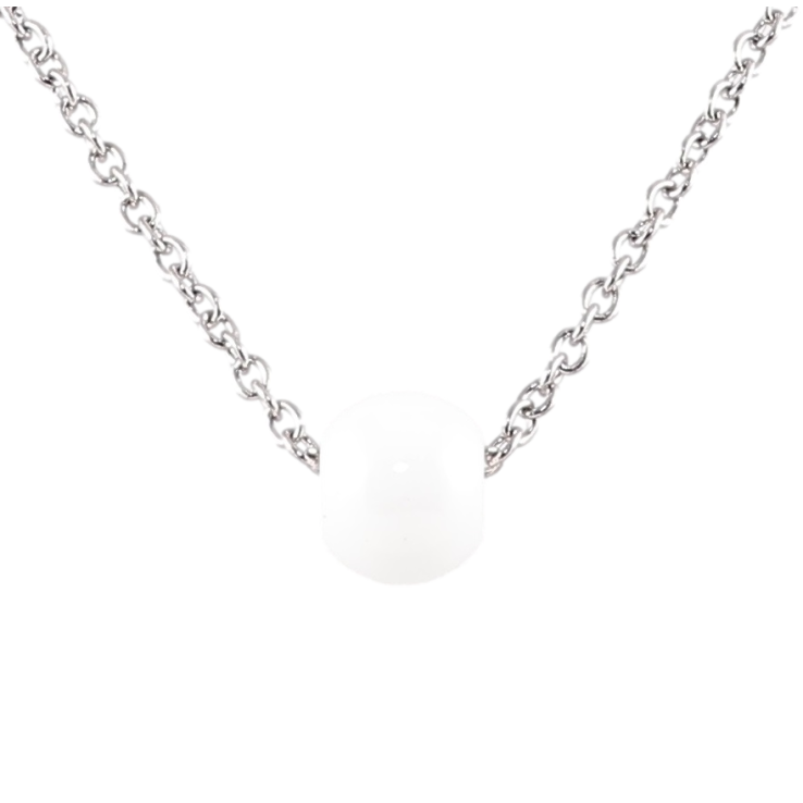 Підвіска на ланцюжку Xuping ТТМ Stainless Steel колір Родій Біла керам. намистина, ø 8мм» дл. 43-47см х 1мм фото №12