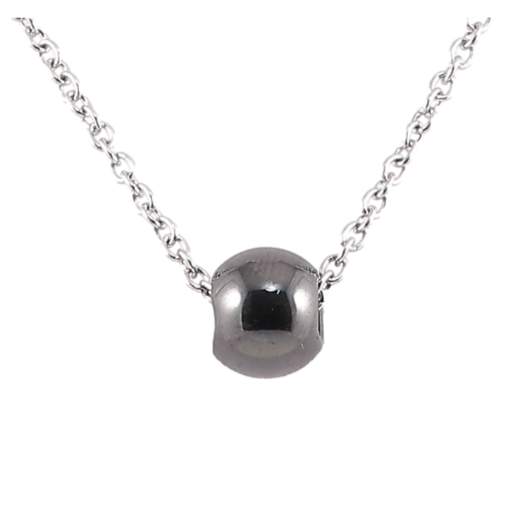 Підвіска на ланцюжку Xuping ТТМ Stainless Steel колір Родій Чорна керам. намистина, ø 8мм» дл. 43-47см х 1мм фото №8