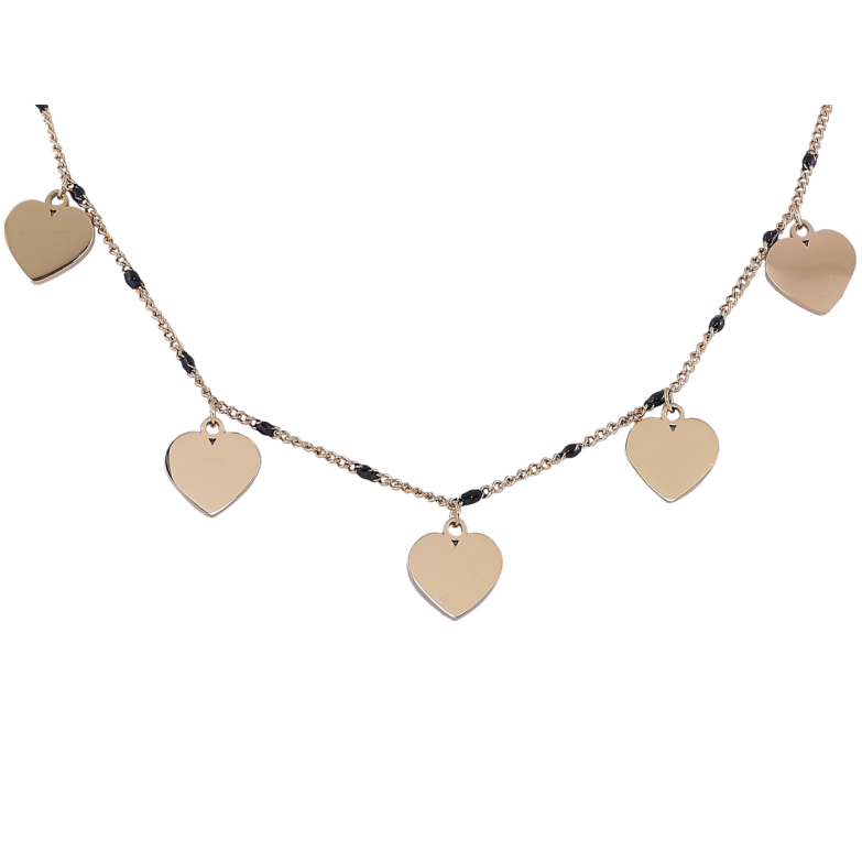 Подвеска на цепочке Xuping ТТМ Stainless Steel цвет 14К Сердечки дл. 42-47см х 1.5мм фото №1 Подвеска на цепочке Xuping ТТМ Stainless Steel цвет 14К Сердечки дл. 42-47см х 1.5мм фото №1