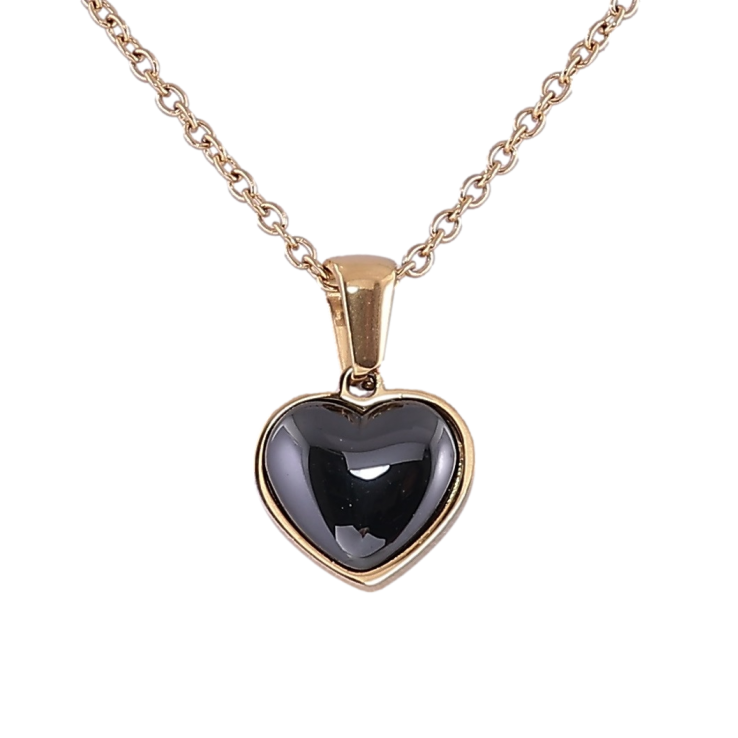 Підвіска на ланцюжку Xuping ТТМ Stainless Steel колір 14К «Чорне керамічне сердечко» дл. 44-48см х 2мм фото №13