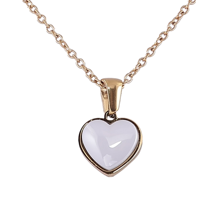 Підвіска на ланцюжку Xuping ТТМ Stainless Steel колір 14К «Біле керамічне сердечко» дл. 44-48см х 2мм фото №20