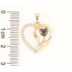 Кулон Xuping Позолота 18K «Серце з цирконієм і чорним фіанітом» для ланцюжка до 5мм фото №2
