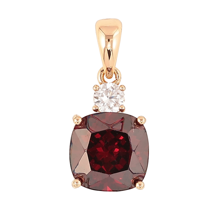 Кулон Xuping Позолота 18K Красный фианит и циркон для цепочки до 5мм фото №4