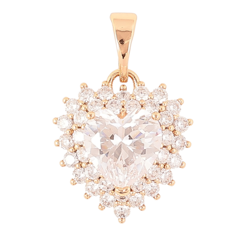 Кулон Xuping Позолота 18K Кристальное сердечко для цепочки до 5мм фото №5