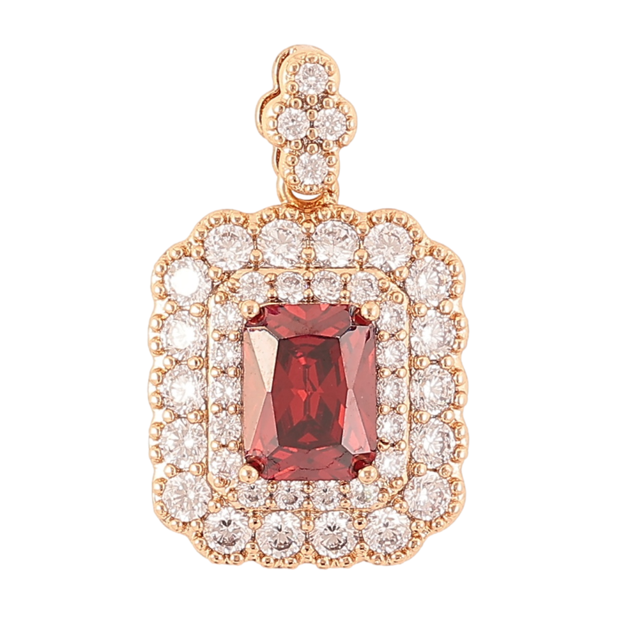 Кулон Xuping Позолота 18K «Інкрустація цирконієм з червоним фіанітом» для ланцюжка до 3мм фото №1