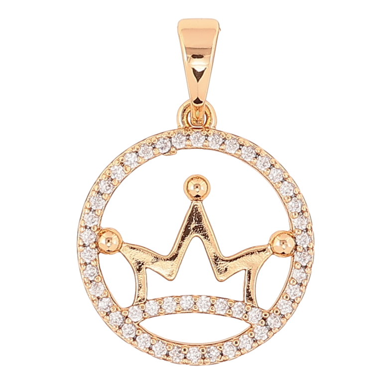 Кулон Xuping Позолота 18K Корона в колечке циркония для цепочки до 5мм фото №7