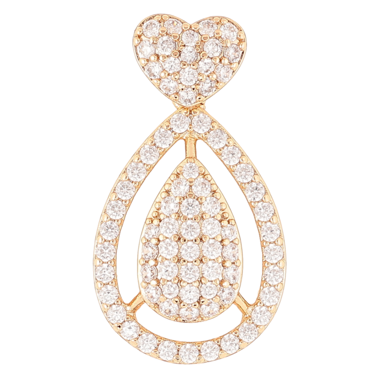 Кулон Xuping Позолота 18K Декоративное сердечко с инкрустацией цирконием для цепочки до 3мм фото №1