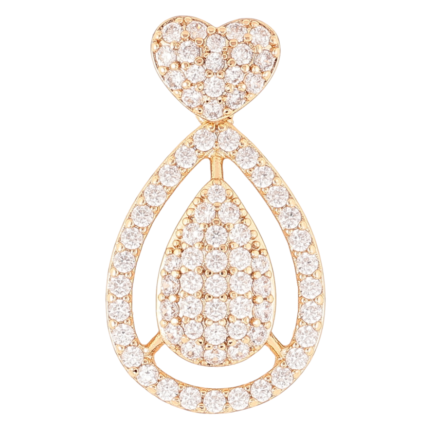 Кулон Xuping Позолота 18K «Декоративне сердечко з інкрустацією цирконієм» для ланцюжка до 3мм фото №1