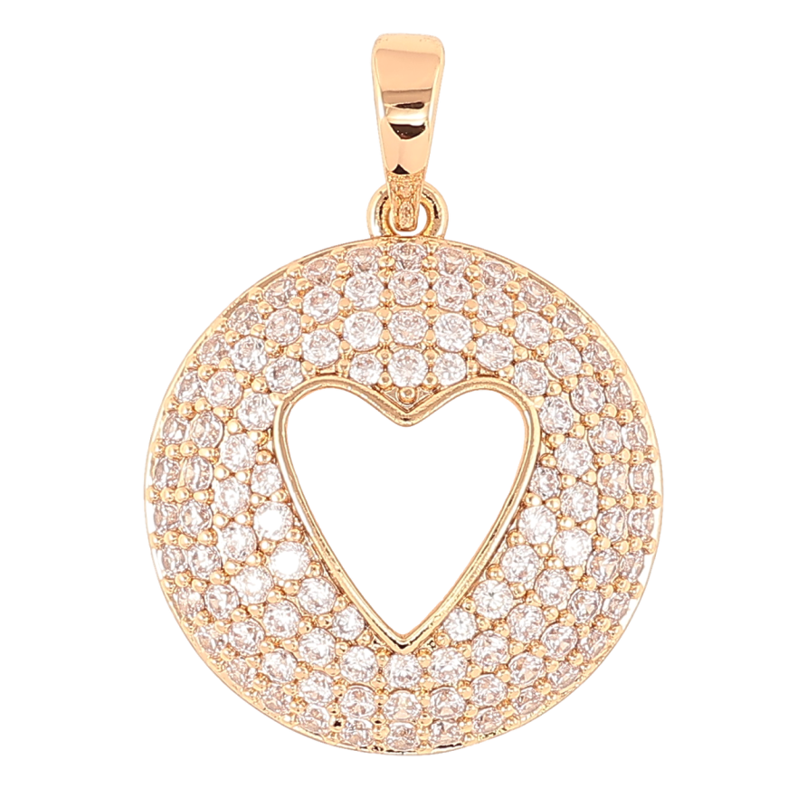 Кулон Xuping Позолота 18K «Інкрустація цирконієм із сердечком» для ланцюжка до 6мм фото №1