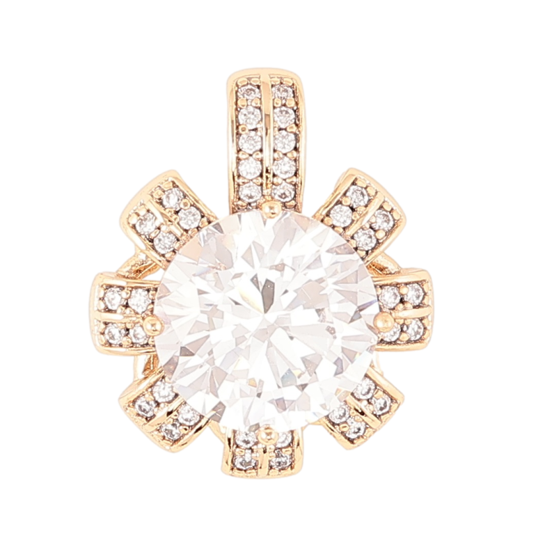Кулон Xuping Позолота 18K Кристальный цветочек для цепочки до 5мм фото №1