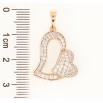 Кулон Xuping Позолота 18K «Сердечка з інкрустацією цирконієм» для ланцюжка до 6мм фото №2