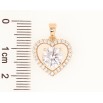 Кулон Xuping Позолота 18K «Сердечка з інкрустацією цирконієм» для ланцюжка до 5мм фото №2