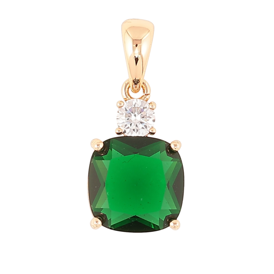 Кулон Xuping Позолота 18K «Зелений фіаніт з цирконом» для ланцюжка до 5мм фото №1