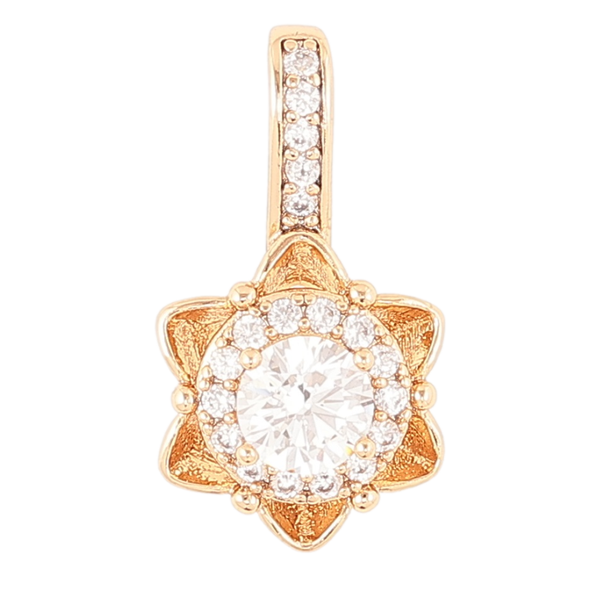 Кулон Xuping Позолота 18K «Декоративна квіточка з цирконієм» для ланцюжка до 4мм фото №1