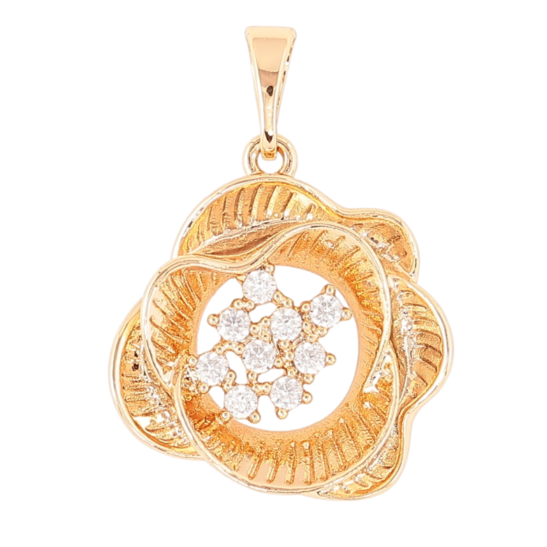 Кулон Xuping Позолота 18K «Квіточка з цирконієм» для ланцюжка до 5мм фото №1