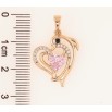 Кулон Xuping Позолота 18K «Сердечко з дельфіном і рожевим фіанітом» для ланцюжка до 5мм фото №2