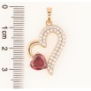 Кулон Xuping Позолота 18K «Сердечко з інкрустацією цирконієм і червоним фіанітом» для ланцюжка до 6мм фото №2