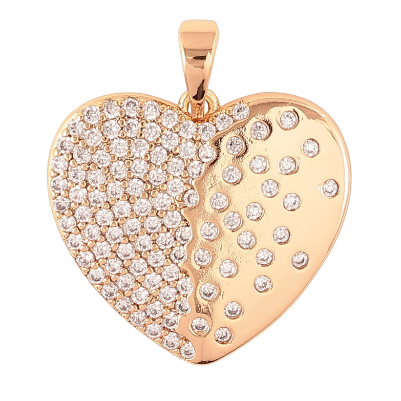 Кулон Xuping Позолота 18K «Сердечко з інкрустацією цирконієм» для ланцюжка до 5мм фото №1