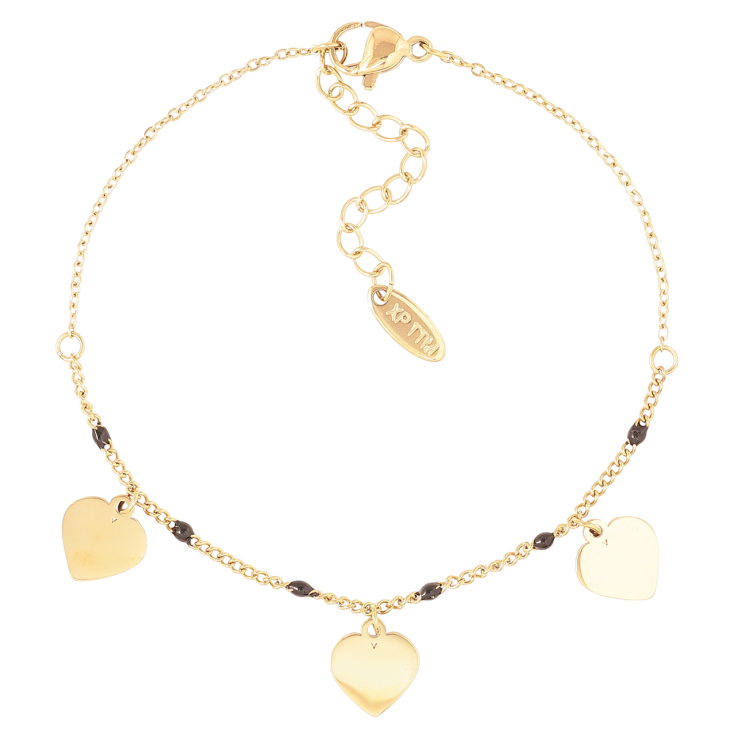 Браслет Xuping ТТМ Stainless Steel колір 14K Ланцюжок з підвісками сердечками» з доп.ланцюжком 18-21.5см х 1мм фото №12