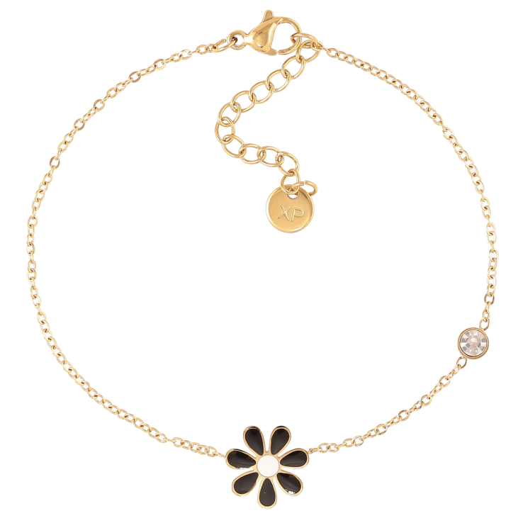 Браслет Xuping ТТМ Stainless Steel колір 14K Ланцюжок з квіточкою» з доп.ланцюжком 17.5-21см х 1мм фото №13