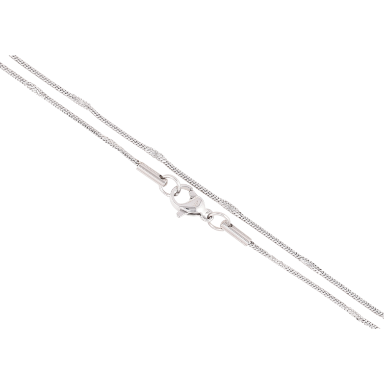 Ланцюжок Xuping ТТМ Stainless Steel колір Родій Плетіння «Ювелірний шнур з прокаткою» довжина 45см х 1мм фото №2 Ланцюжок Xuping ТТМ Stainless Steel колір Родій Плетіння «Ювелірний шнур з прокаткою» довжина 45см х 1мм фото №2