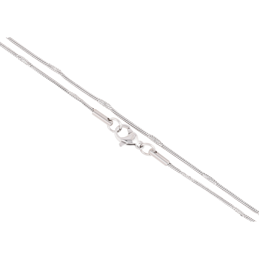 Ланцюжок Xuping ТТМ Stainless Steel колір Родій Плетіння «Ювелірний шнур з прокаткою» довжина 45см х 1мм фото №1 Ланцюжок Xuping ТТМ Stainless Steel колір Родій Плетіння «Ювелірний шнур з прокаткою» довжина 45см х 1мм фото №1