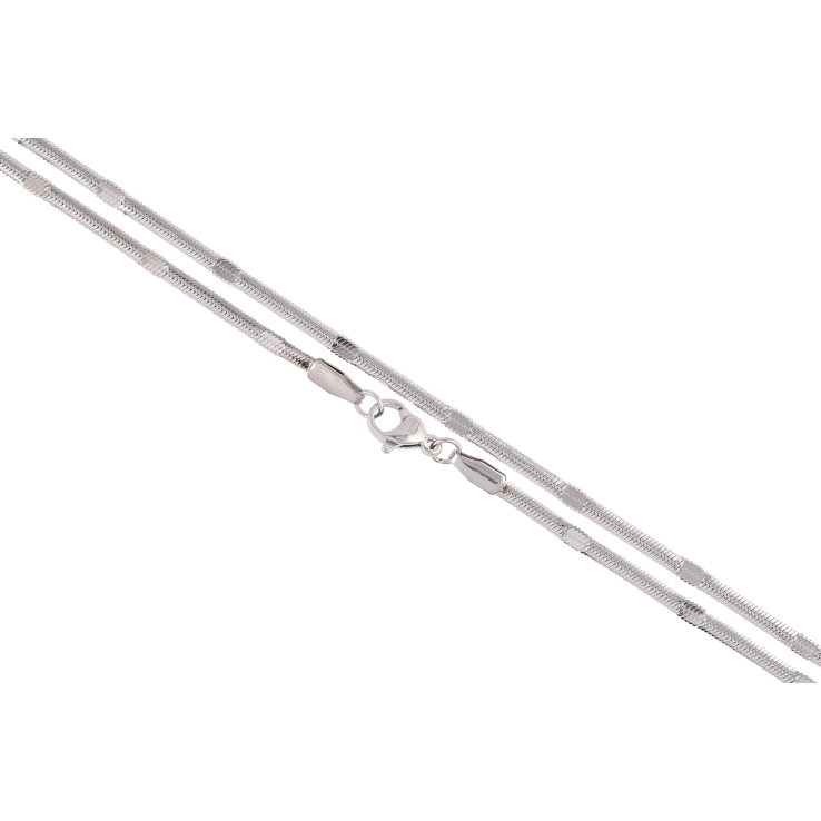 Ланцюжок Xuping ТТМ Stainless Steel колір Родій Плетіння «Снейк з прокаткою» довжина 45см х 2мм фото №21
