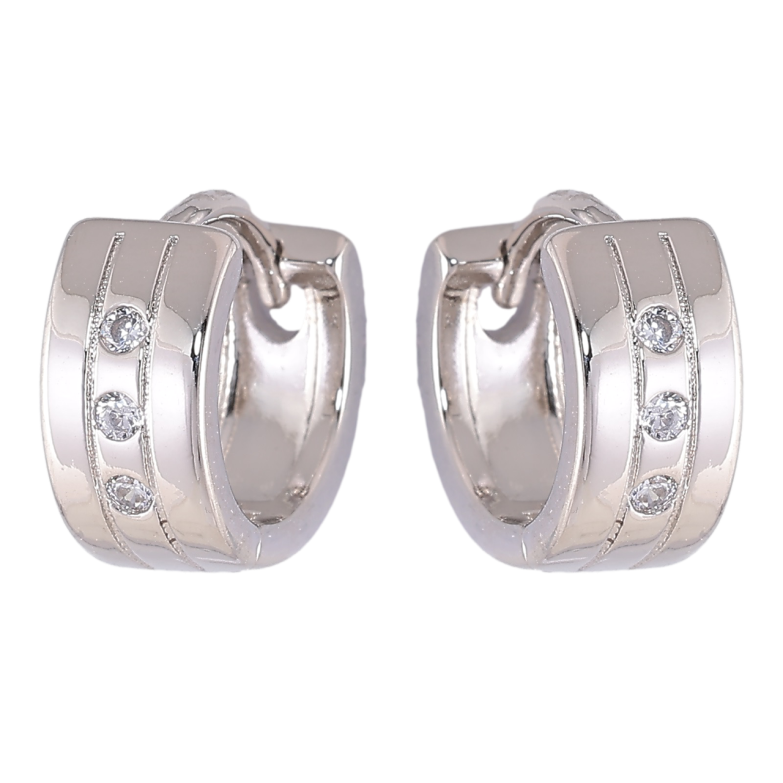 Серьги Xuping Родий колечки Вставки циркония фото №2 Серьги Xuping Родий колечки Вставки циркония фото №2