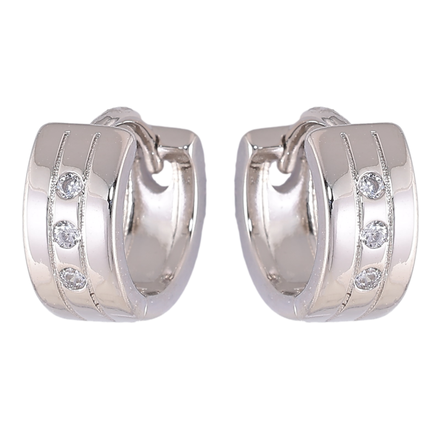 Серьги Xuping Родий колечки Вставки циркония фото №1