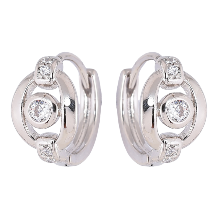 Серьги Xuping Родий колечки Узор с цирконием фото №13