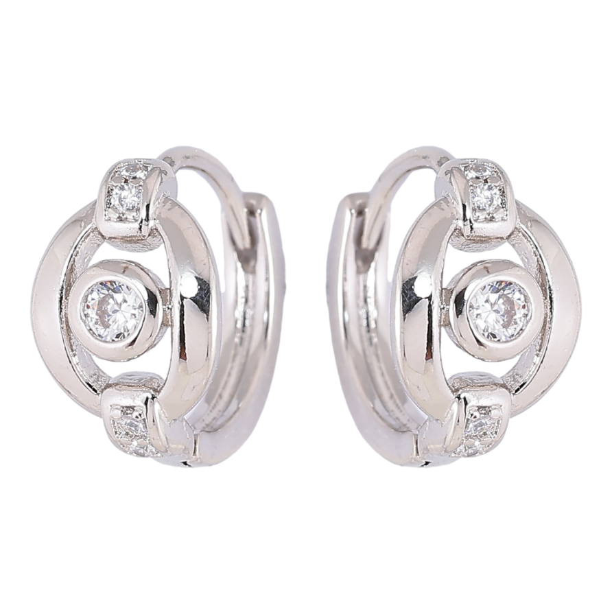 Серьги Xuping Родий колечки Узор с цирконием фото №1
