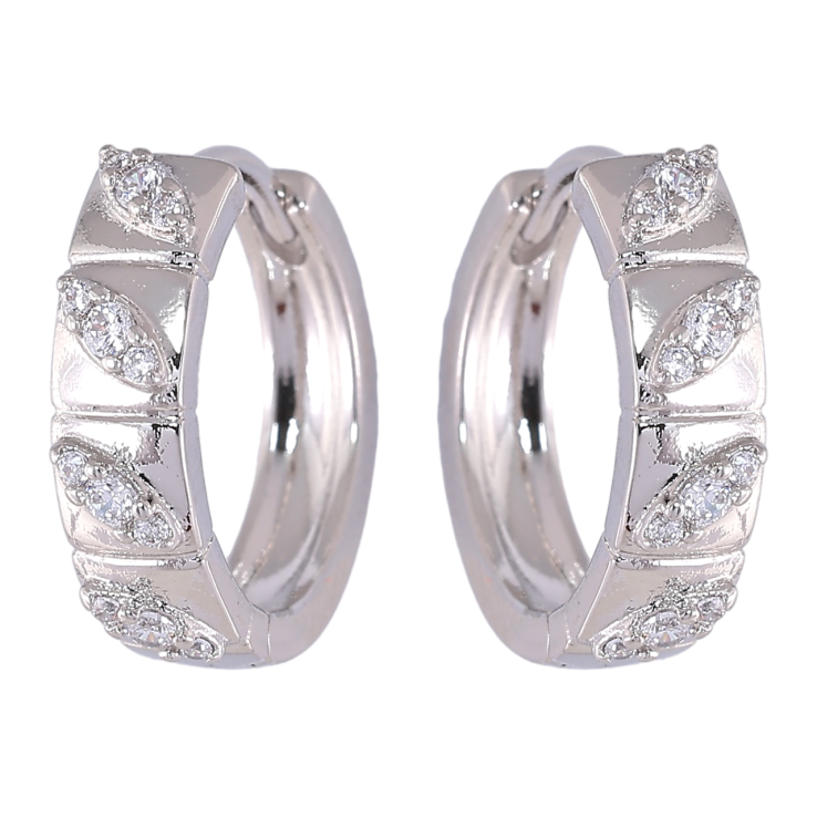 Серьги Xuping Родий колечки Декоративный узор с цирконием фото №21