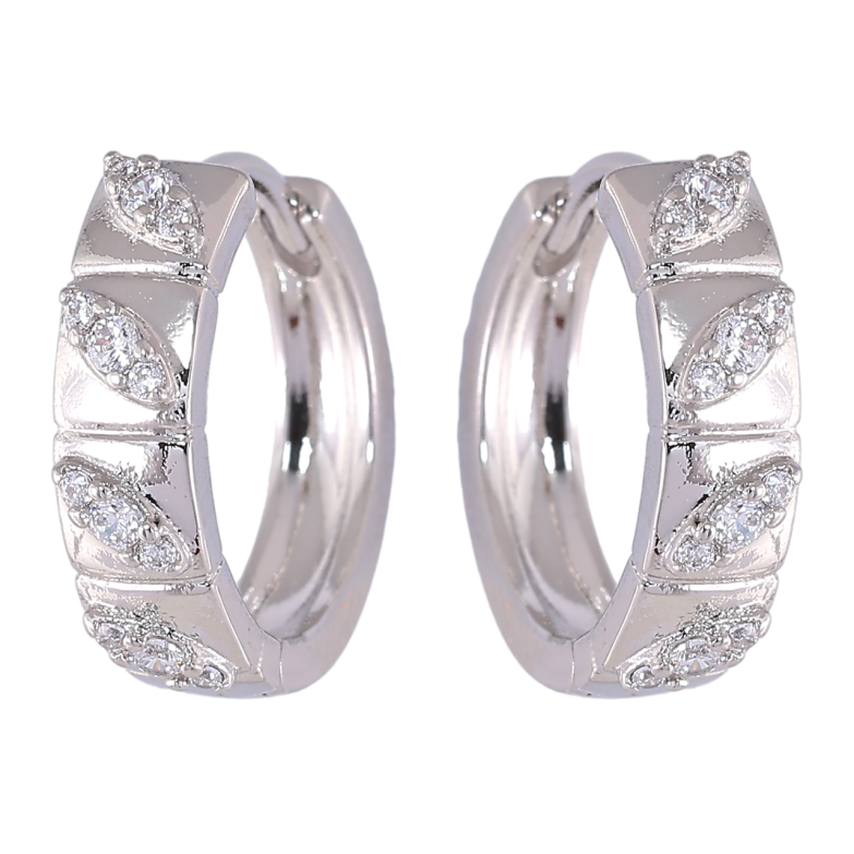 Серьги Xuping Родий колечки Декоративный узор с цирконием фото №1