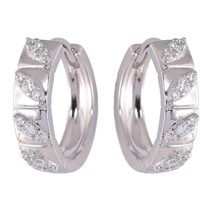 Серьги Xuping Родий колечки Декоративный узор с цирконием фото №1