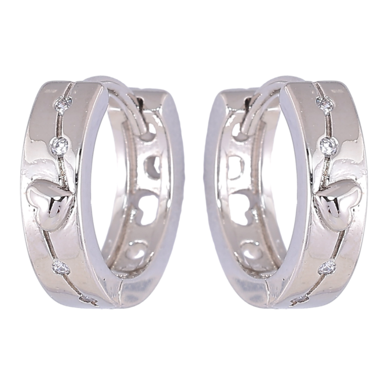 Сережки Xuping Родій колечка «Візерунок сердечка з цирконієм» фото №1 Сережки Xuping Родій колечка «Візерунок сердечка з цирконієм» фото №1