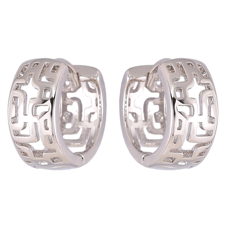 Серьги Xuping Родий колечки Резной узор фото №1