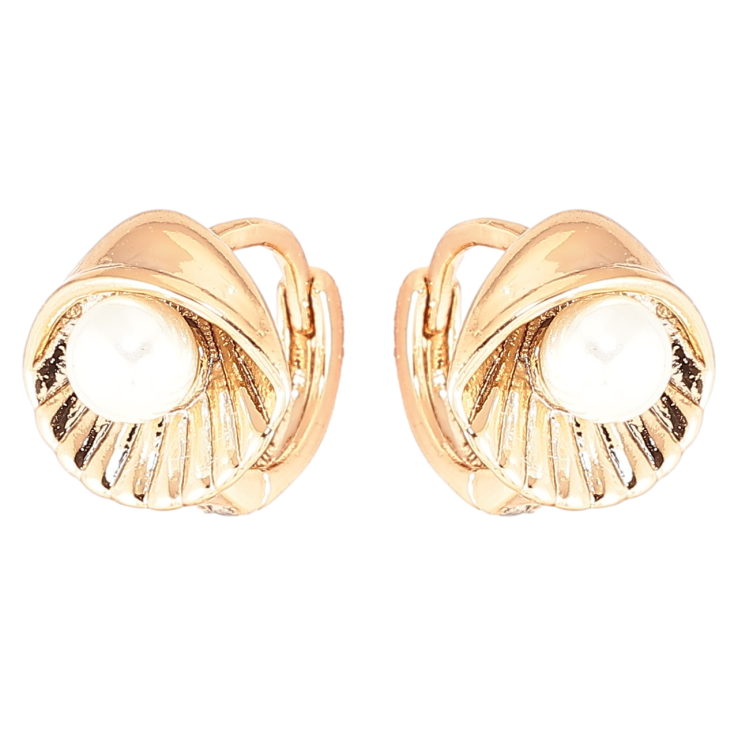 Серьги Xuping Позолота 18K колечки Ракушки с жемчужинами фото №12