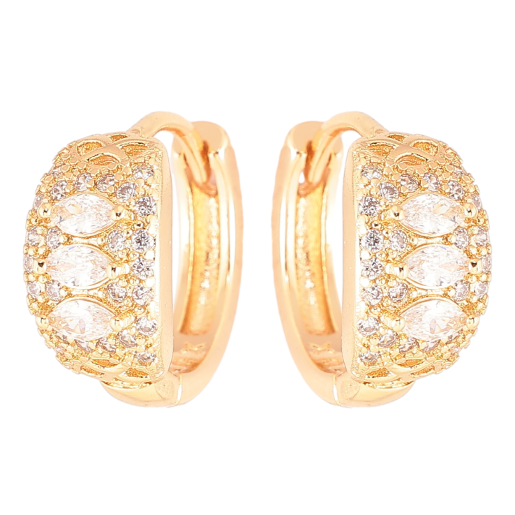 Серьги Xuping Позолота 18K колечки Инкрустация цирконием фото №17