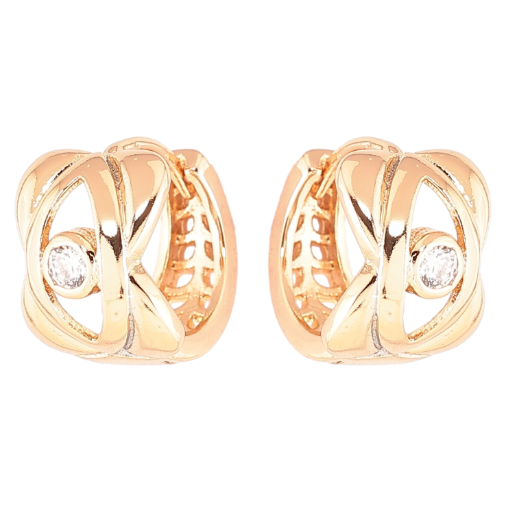 Серьги Xuping Позолота 18K колечки Декоративный узор с цирконием фото №22