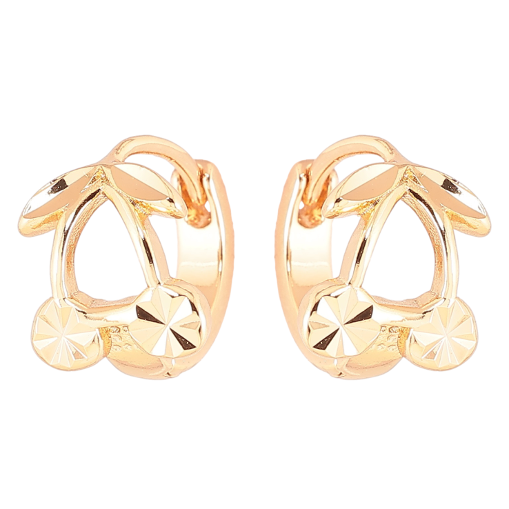 Серьги Xuping Позолота 18K колечки Вишенки фото №2