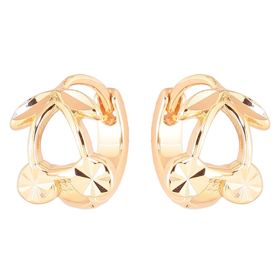 Серьги Xuping Позолота 18K колечки Вишенки фото №1