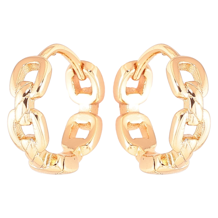 Серьги Xuping Позолота 18K колечки Узор цепочка фото №19