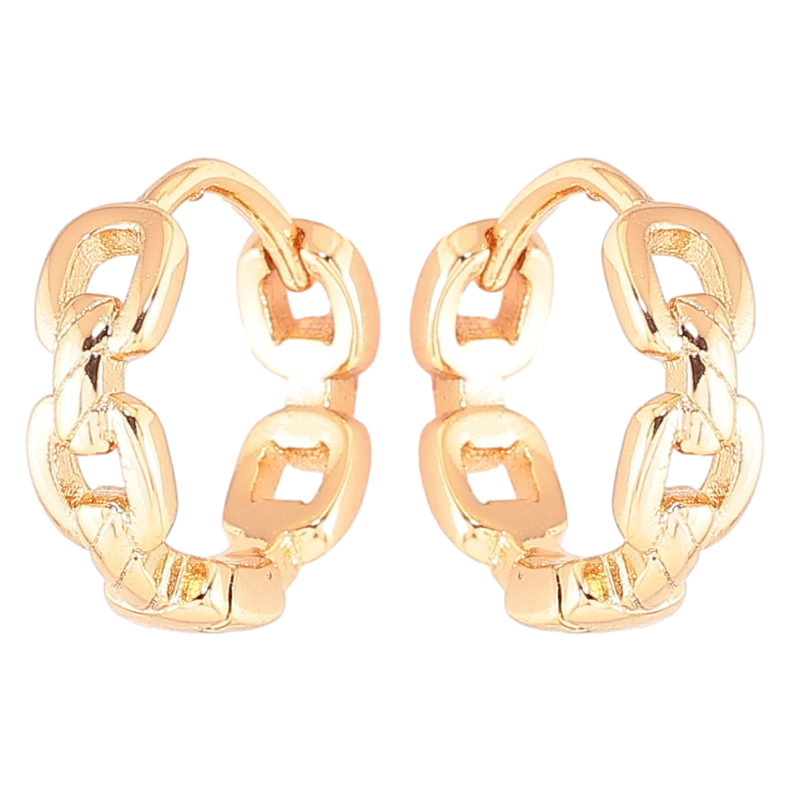 Серьги Xuping Позолота 18K колечки Узор цепочка фото №1