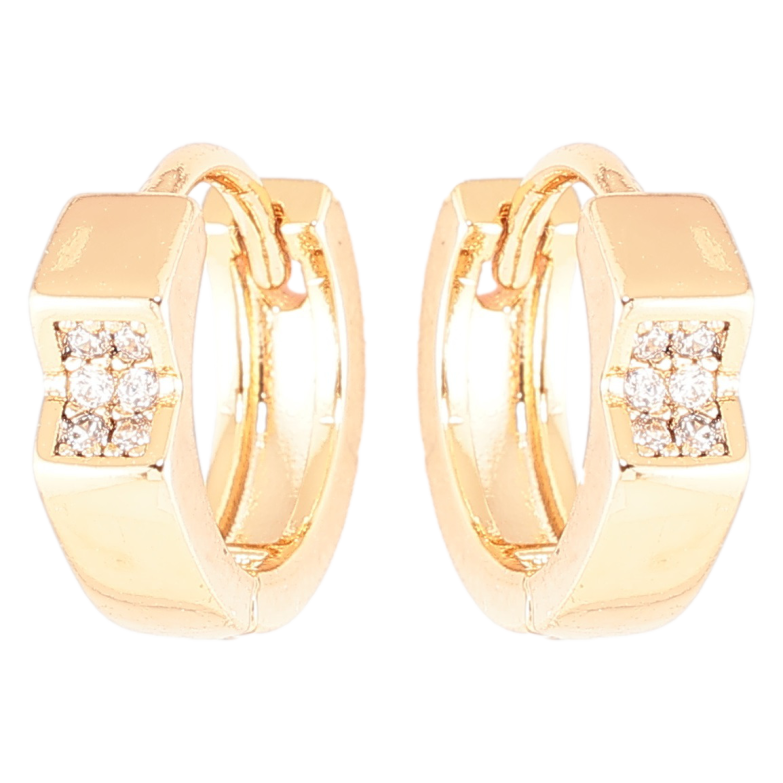 Серьги Xuping Позолота 18K колечки Декоративный узор с цирконием фото №3