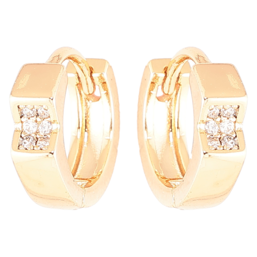 Серьги Xuping Позолота 18K колечки Декоративный узор с цирконием фото №1