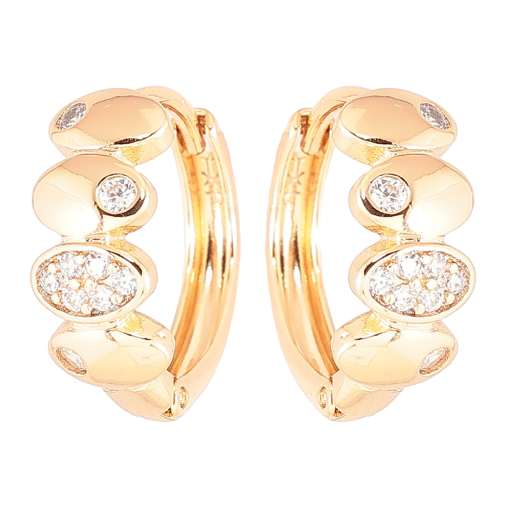 Серьги Xuping Позолота 18K колечки Узор с цирконием фото №18