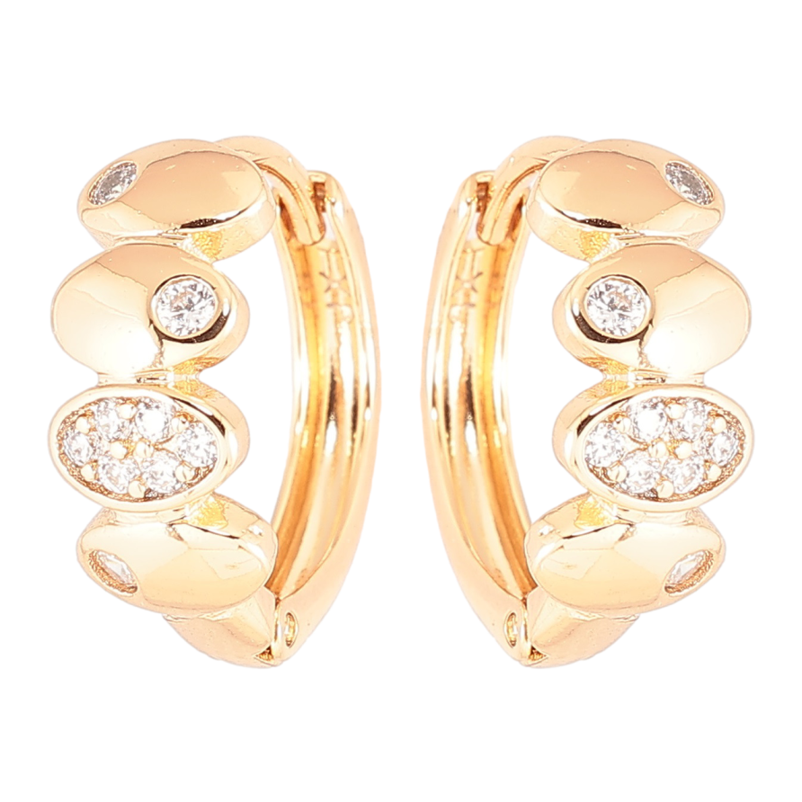 Серьги Xuping Позолота 18K колечки Узор с цирконием фото №1