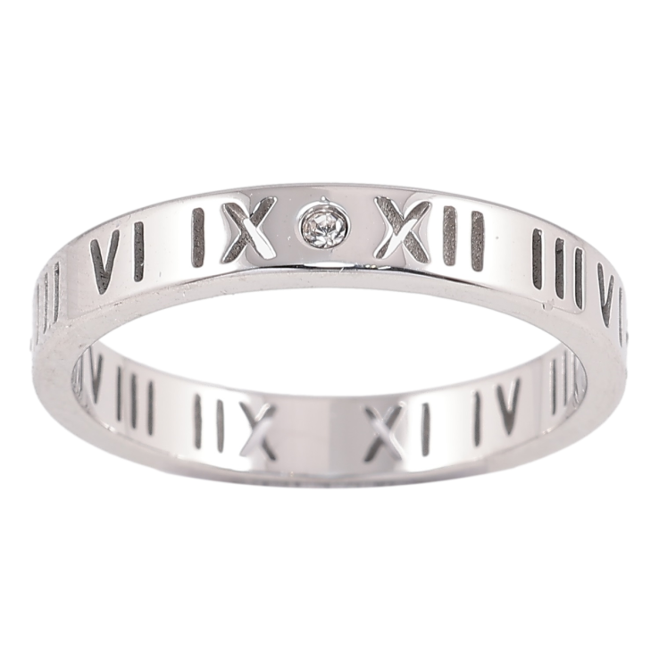 Кольцо Xuping TTM Stainless Steel Цвет Родий Римские цифры, шир. 3мм фото №16